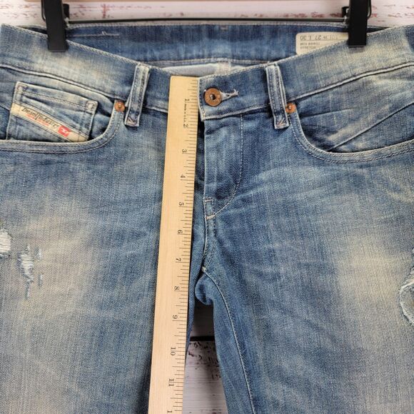 Diesel Jeans Womens 27 X 30 Blue Getlegg Slim Skinny Low Rise Distressed Denim - Picture 8 of 16